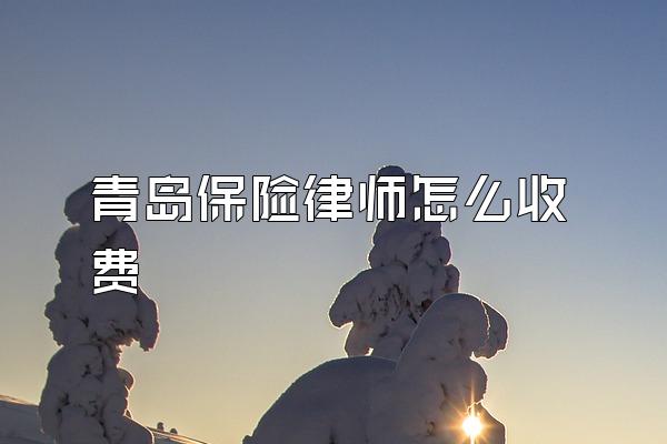 青岛保险律师怎么收费