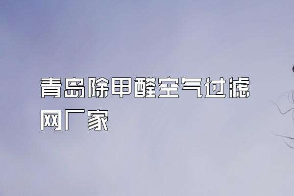 青岛除甲醛空气过滤网厂家