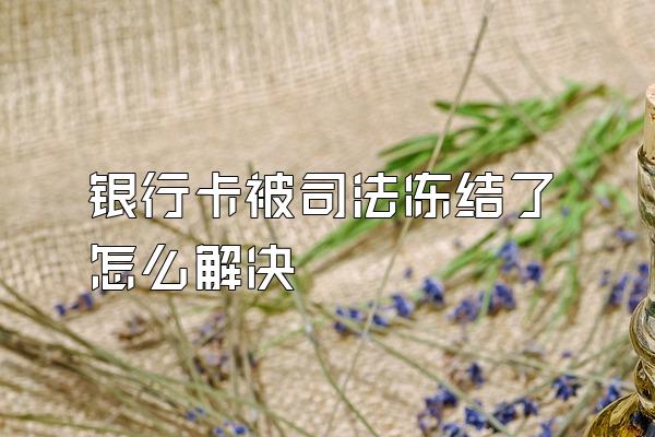 银行卡被司法冻结了怎么解决