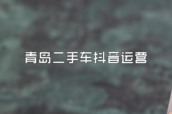 青岛二手车抖音运营