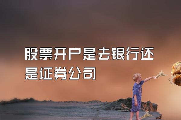 股票开户是去银行还是证券公司