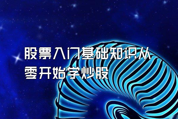 股票入门基础知识从零开始学炒股