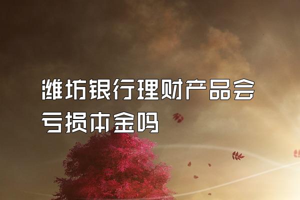 潍坊银行理财产品会亏损本金吗