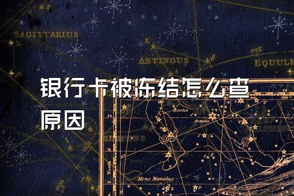 银行卡被冻结怎么查原因