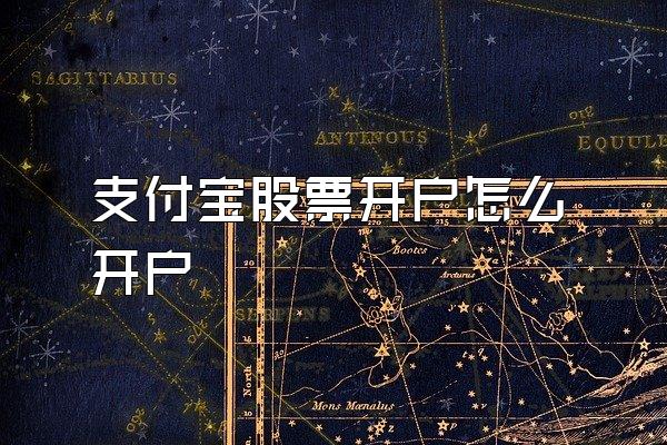 支付宝股票开户怎么开户