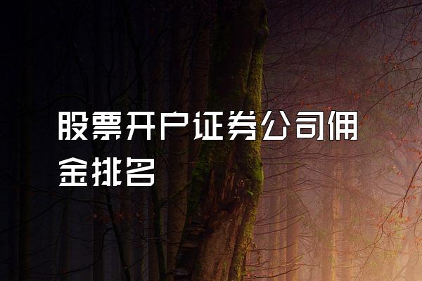 股票开户证券公司佣金排名