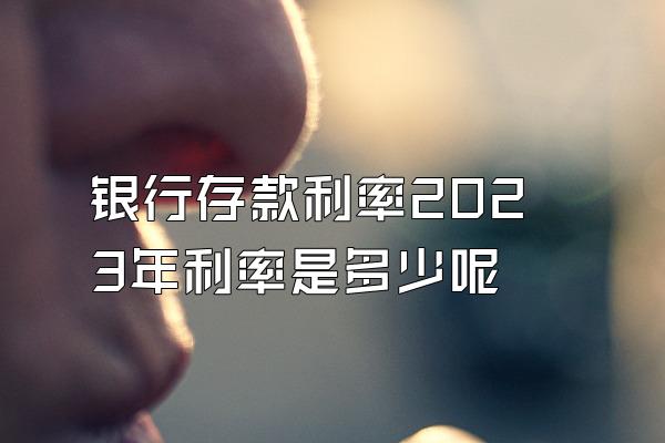 银行存款利率2023年利率是多少呢