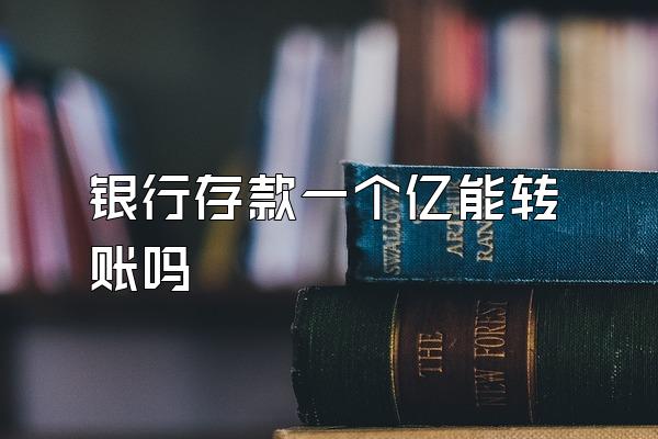 银行存款一个亿能转账吗